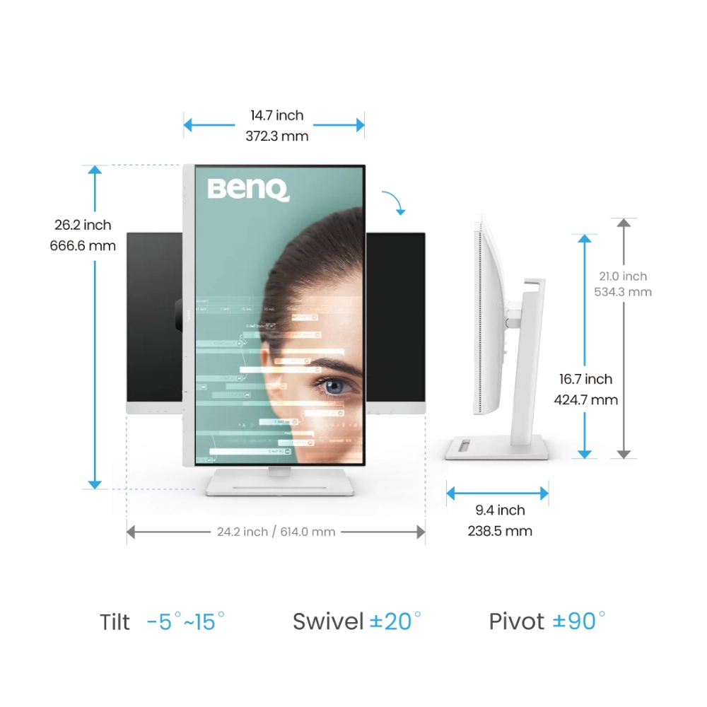 BenQ LED Monitor 27" QHD 2K IPS wih HDMI | DP | Type-C | Speaker (GW2790QT) view 4